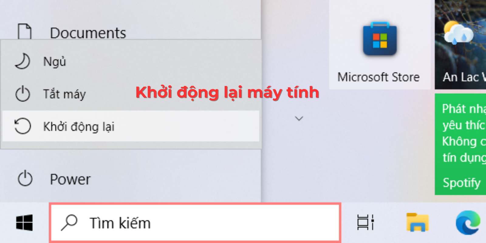 khởi động lại máy tính