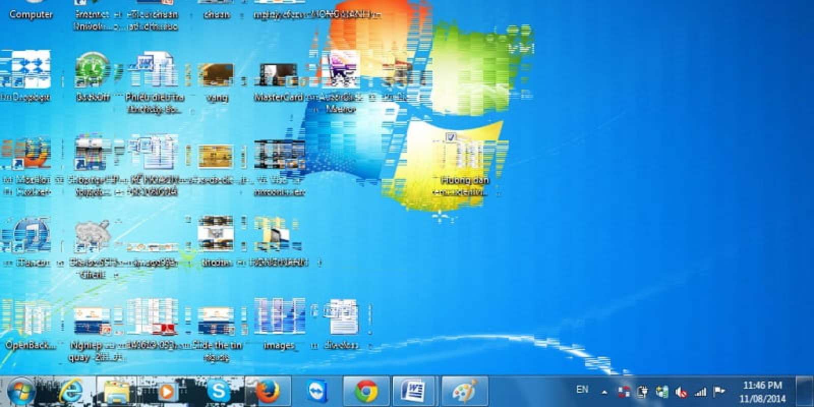 lỗi màn hình máy tính bị bóng mờ