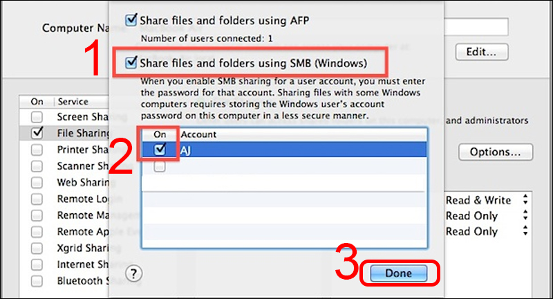 Share file cho máy tính khác