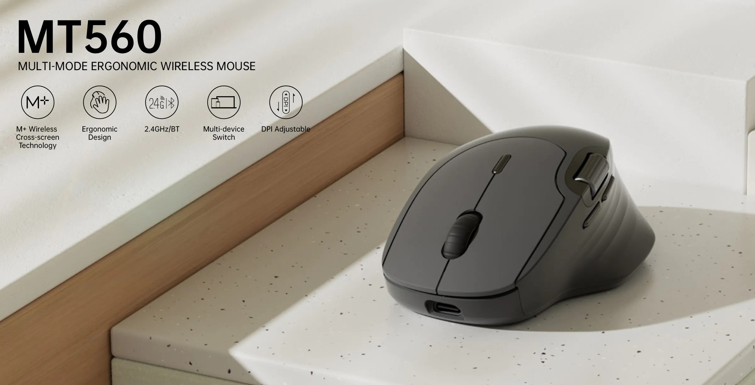 Chuột không dây Rapoo MT560 Multimode (Wireless, Bluetooth 5.0, USB-C)
