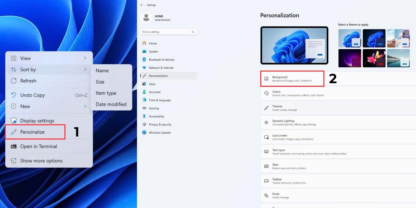cách cài ảnh nền máy tính windows 11 nhanh