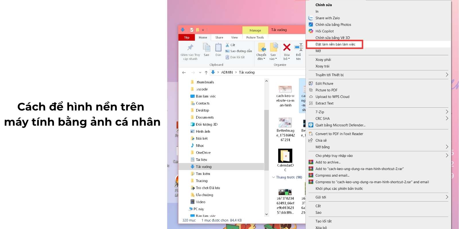 cách thay ảnh nền máy tính windows 10