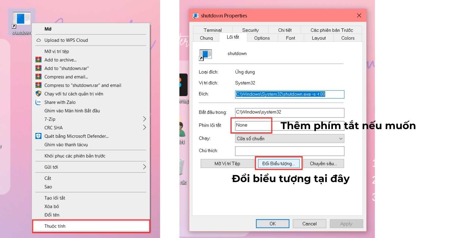 Cách tắt máy tính bằng shortcut