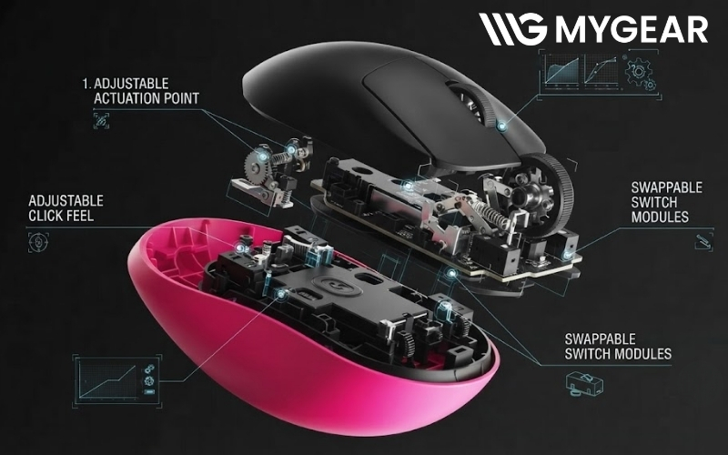 Chuột HITS Logitech cho phép tùy chỉnh điểm kích hoạt và cảm giác click