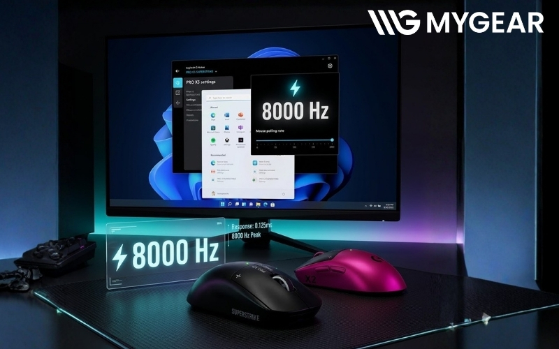 Kiểm tra các điều kiện cần thiết trước khi thiết lập 8kHz polling rate trên Windows 11