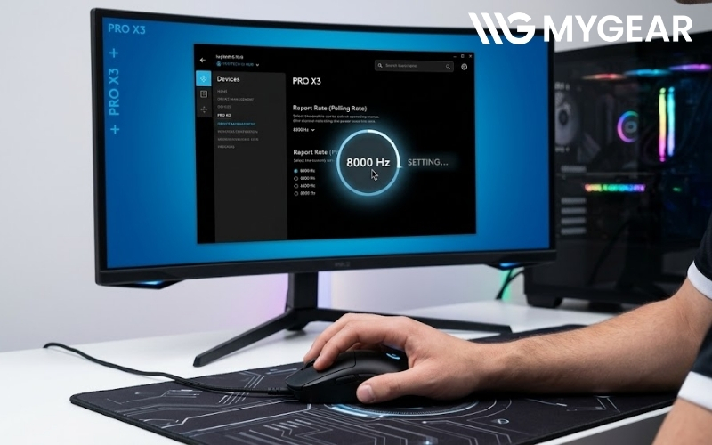 Các bước cài đặt polling rate 8000Hz bằng Logitech G HUB