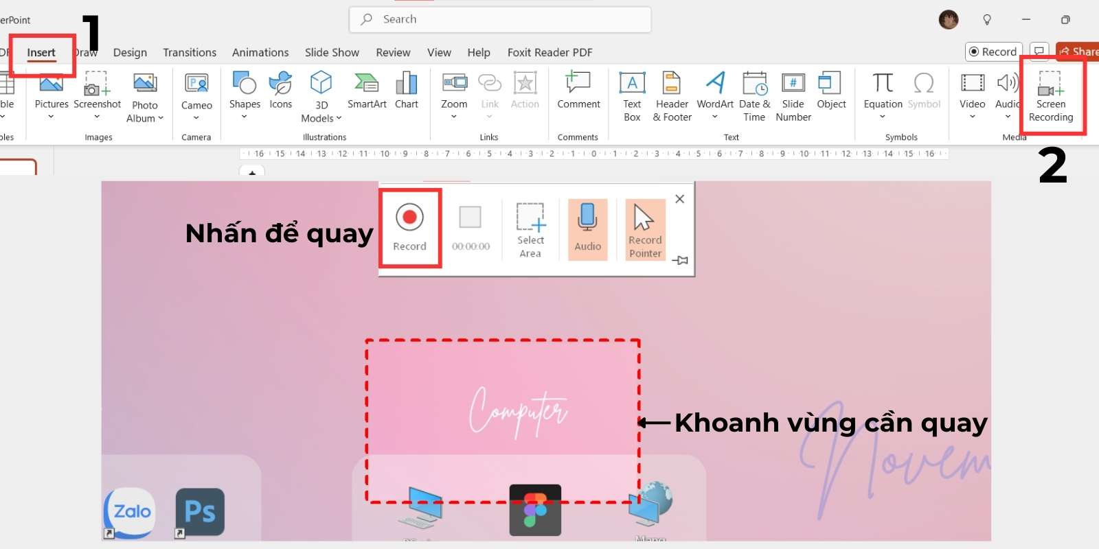 cách record màn hình máy tính bằng ppt