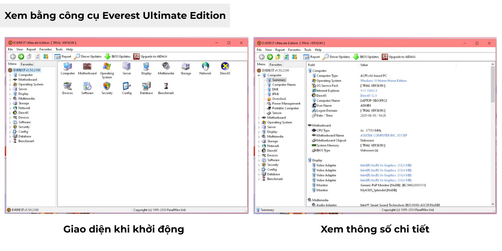 cách xem cấu hình máy tính bằng everest ultimate edition