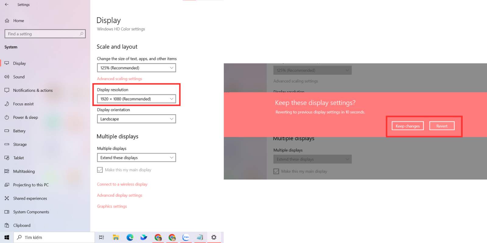 Cách chỉnh tỉ lệ màn hình máy tính Windows 10