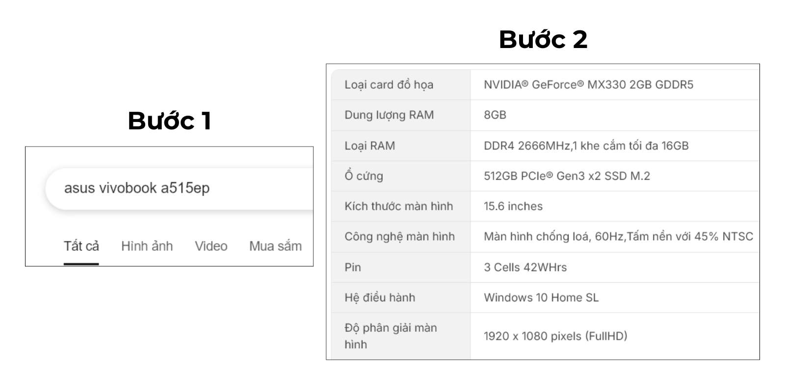 cách kiểm tra thông số màn hình máy tính bằng cách tra series máy