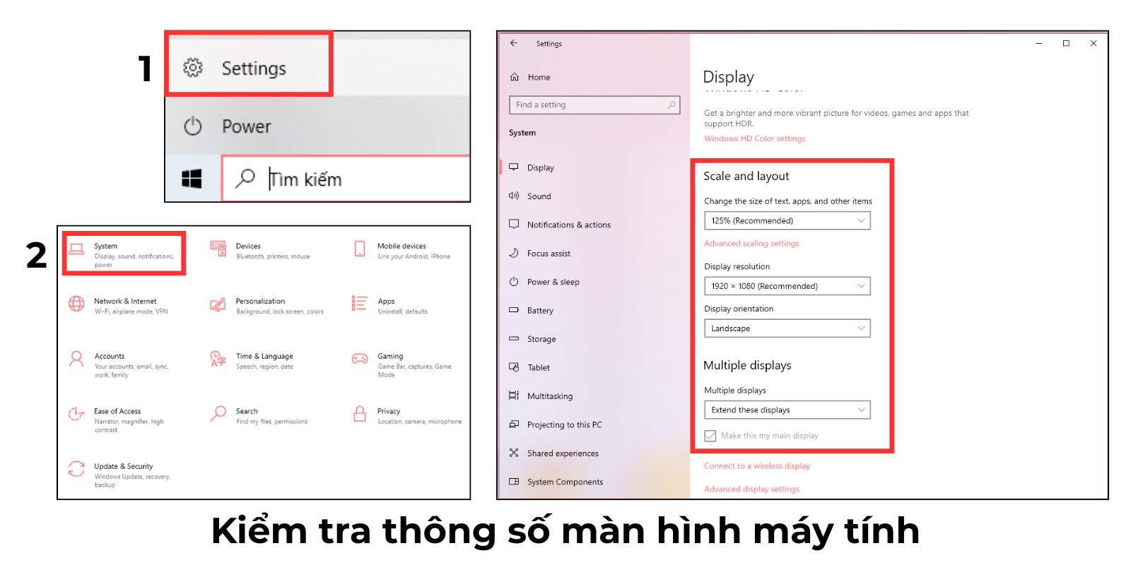kiểm tra thông số màn hình máy tính
