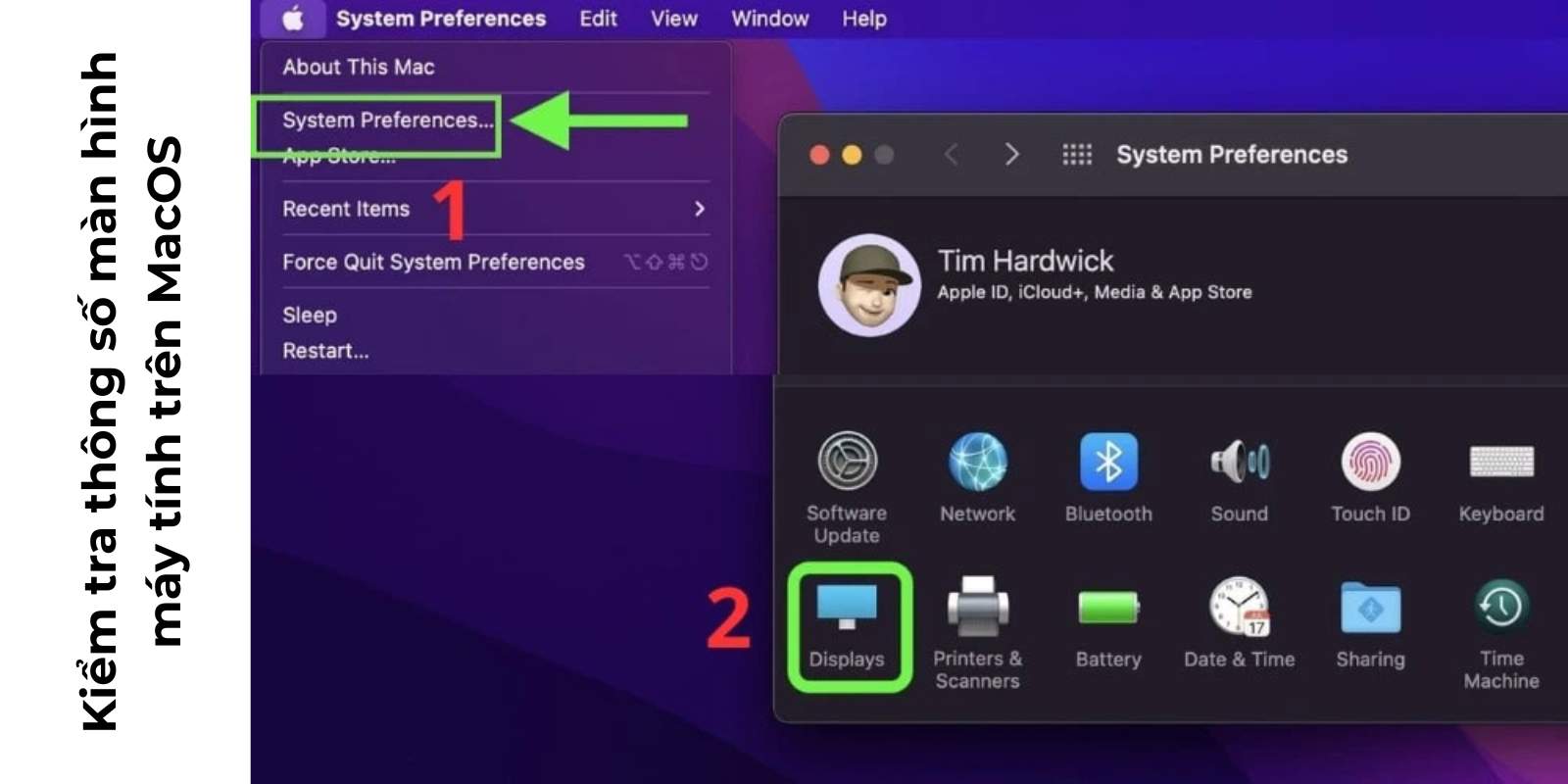 xem thông số màn hình máy tính macos