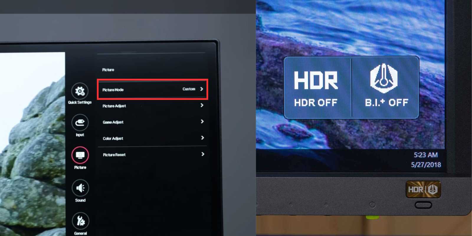 Bật HDR trên OSD