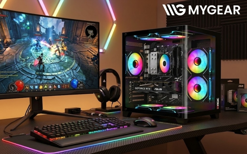 Bộ PC gaming tự lắp đặt phục vụ nhu cầu chơi game