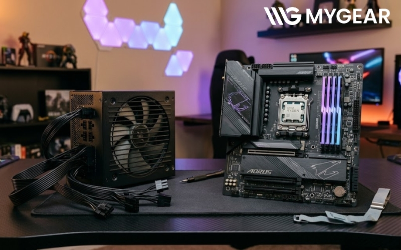 Bộ nguồn và mainboard dùng trong cấu hình PC Gaming