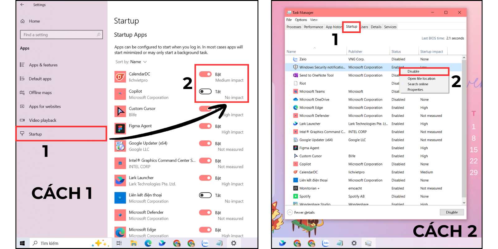 tắt ứng dụng khởi động cùng windows