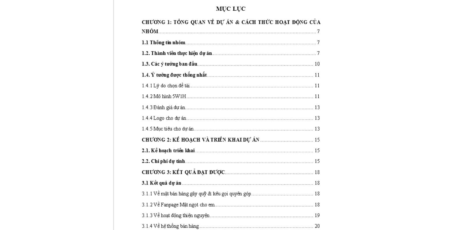 mục lục tự động trong word
