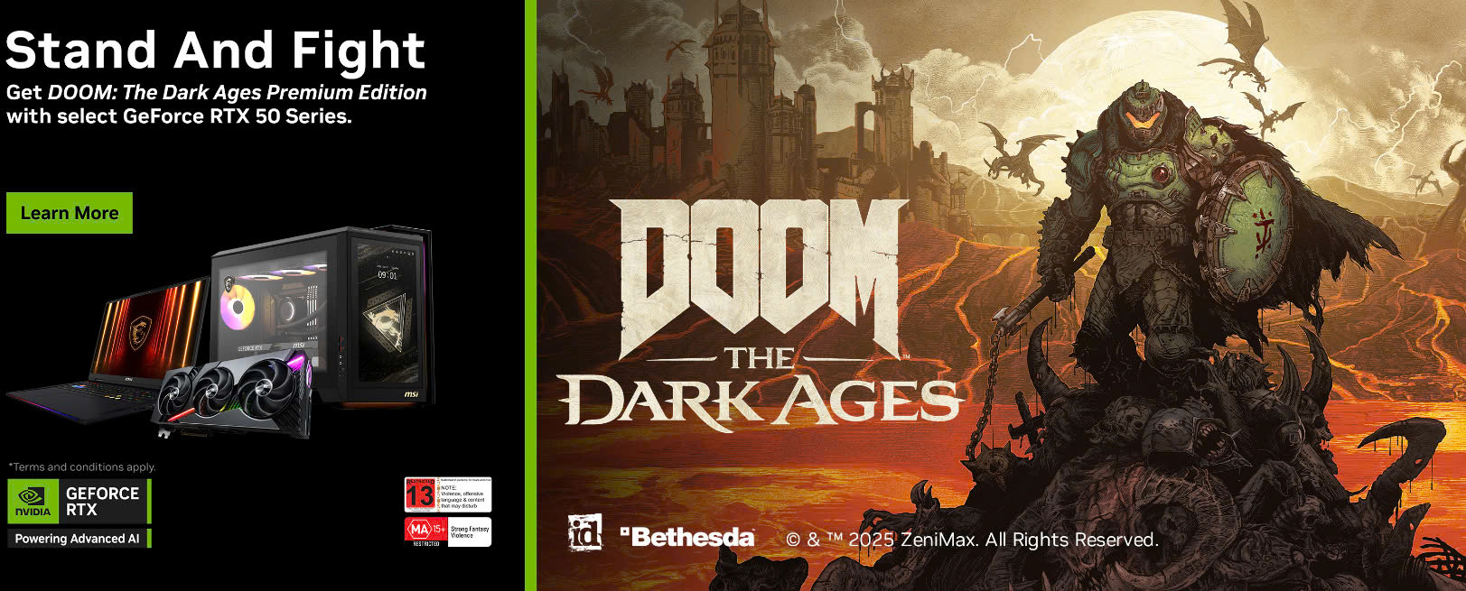 Rinh Ngay Siêu Phẩm DOOM: The Dark Ages Premium Edition cùng chương trình Stand and Fight từ MSI