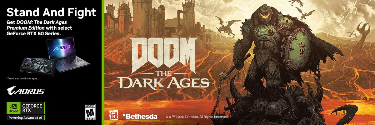 AORUS/GIGABYTE RTX 50: Tặng Game DOOM: The Dark Ages!