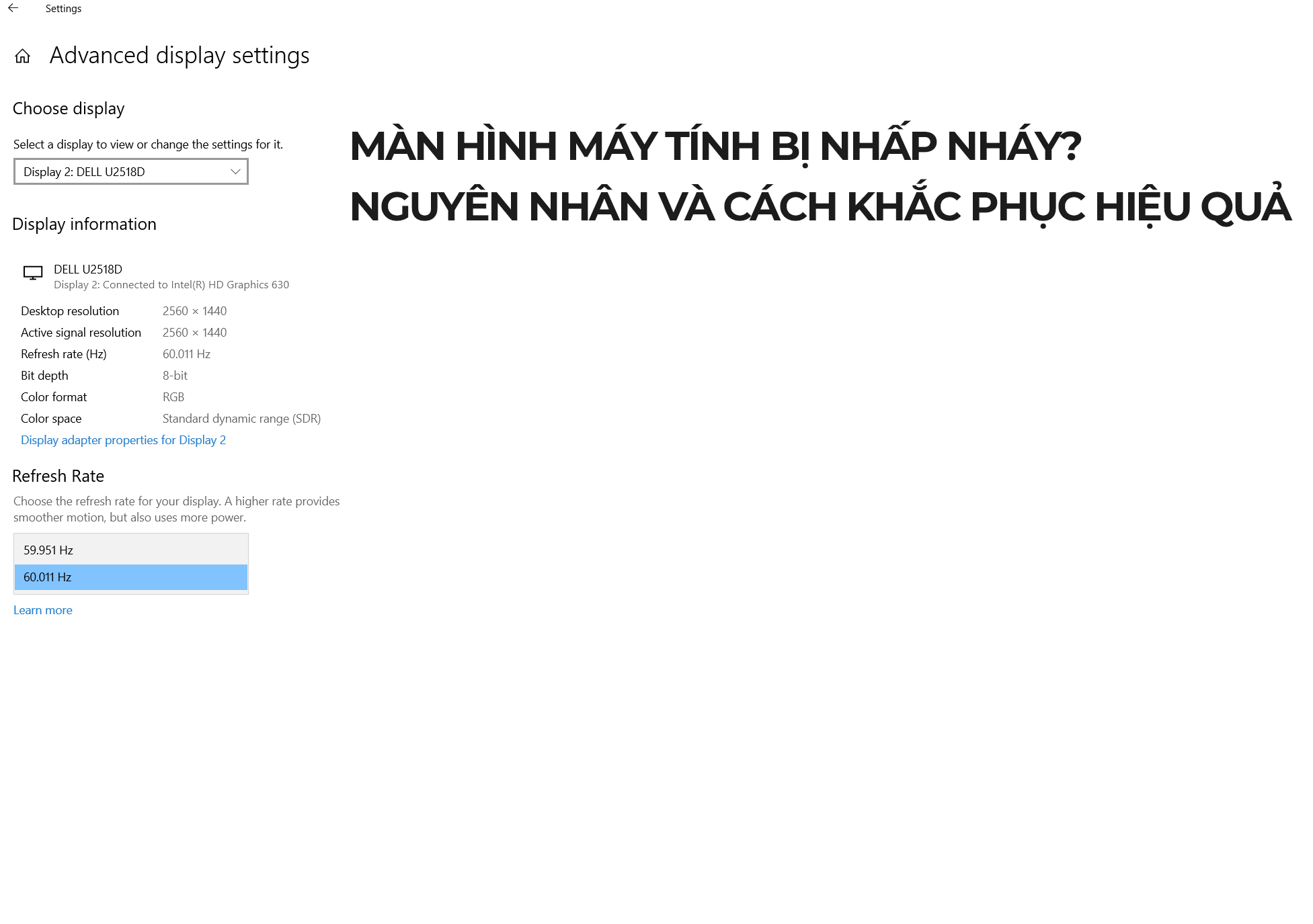 Màn hình máy tính bị nhấp nháy: Nguyên nhân và cách khắc phục hiệu quả