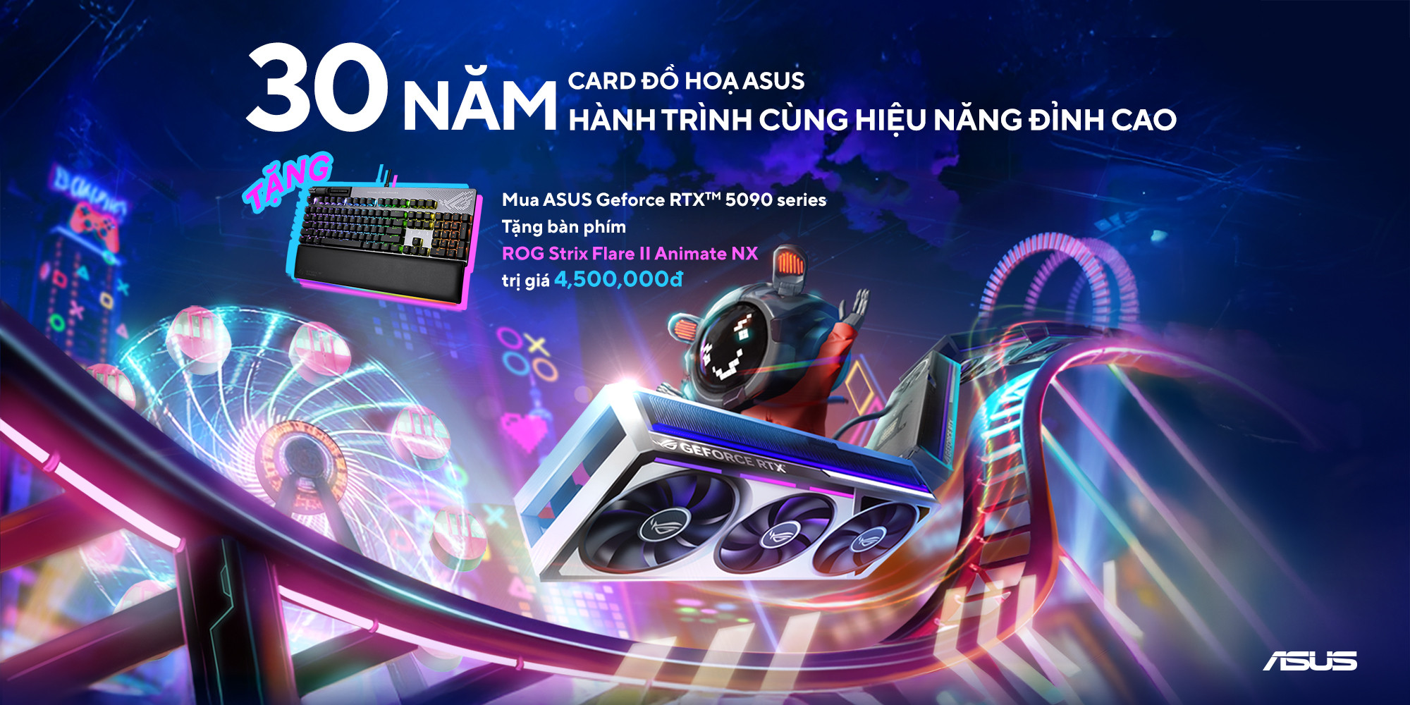 Khuyến mãi Mua card đồ họa ASUS GeForce RTX 5090 series nhận bàn phím ROG Strix Flare