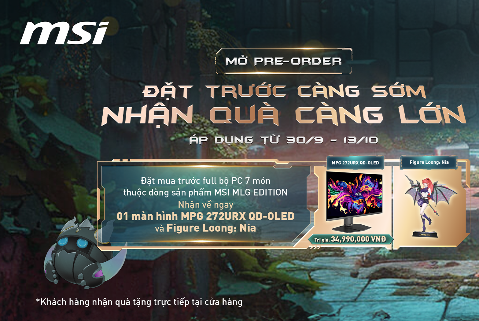 Pre-Order PC MSI MLG - Tặng Màn Hình QD-OLED 35 Triệu