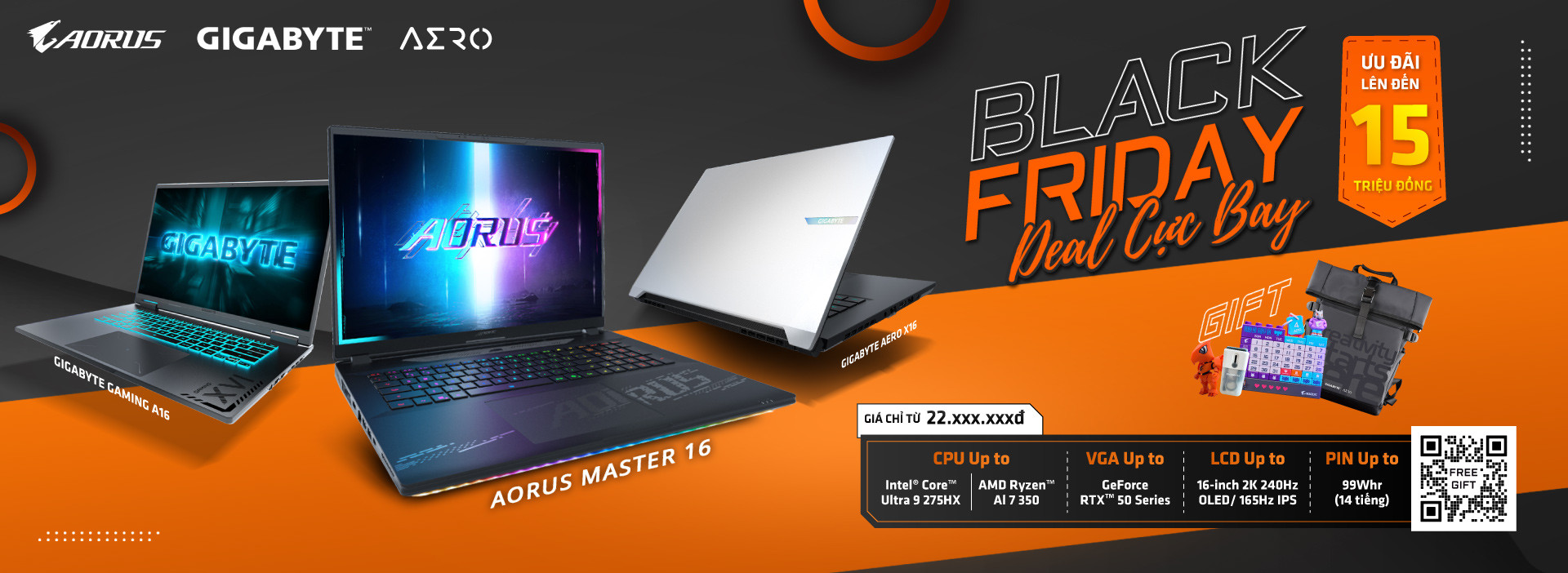BLACK FRIDAY - DEAL CỰC BAY: GIGABYTE Giảm Giá Laptop Gaming Đến 15 Triệu Đồng!