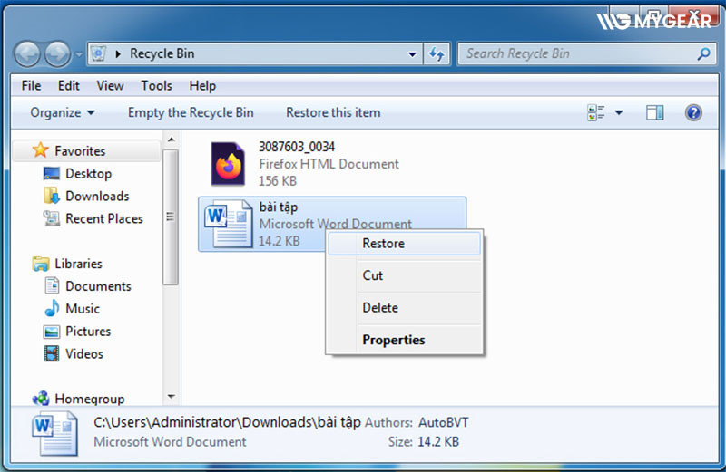 Cách lấy lại file đã xóa khỏi thùng rác trên máy tính hiệu quả nhất