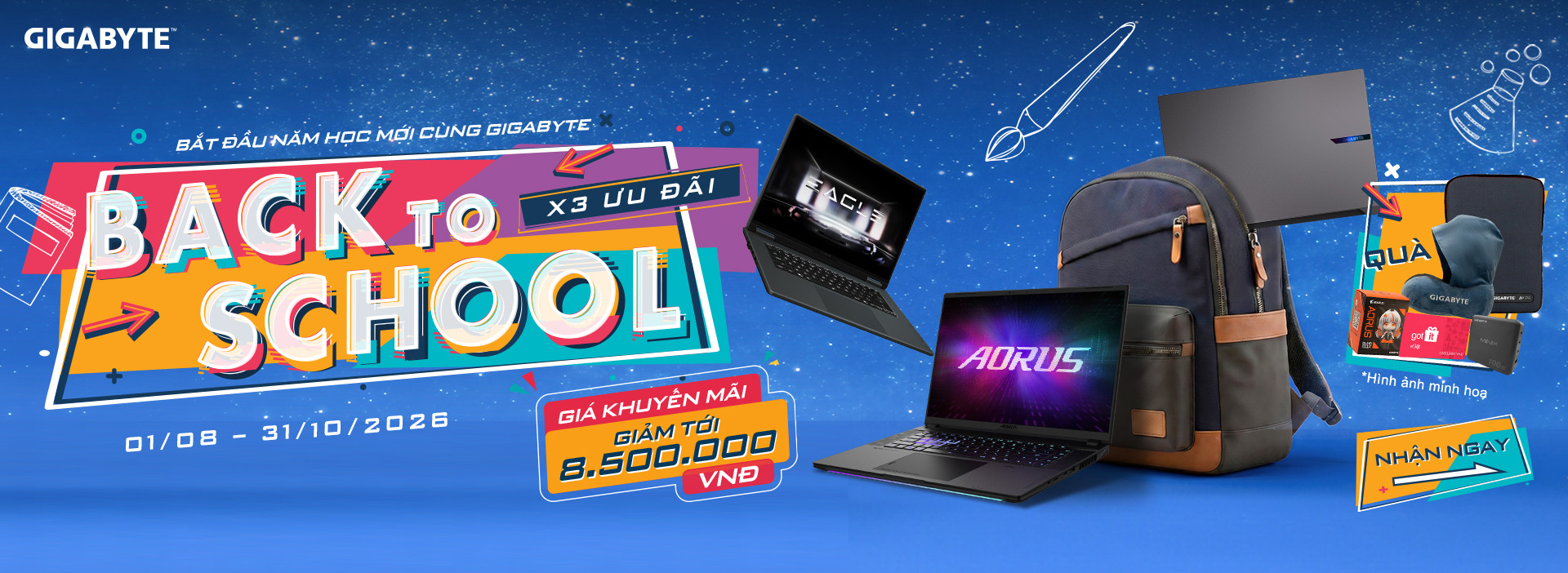 Bắt đầu năm học mới cùng GIGABYTE - Back to School: X3 Ưu Đãi!