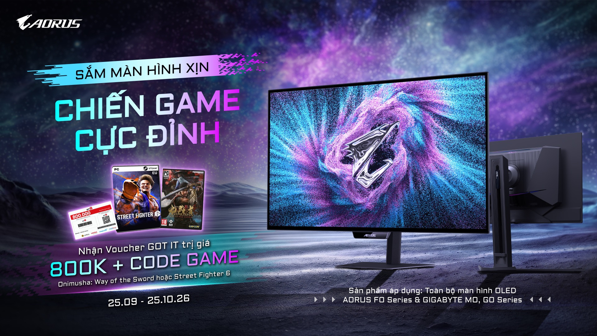 KHUYẾN MÃI MÀN HÌNH GIGABYTE OLED – MUA MÀN XỊN, NHẬN QUÀ 800K + GAME CODE