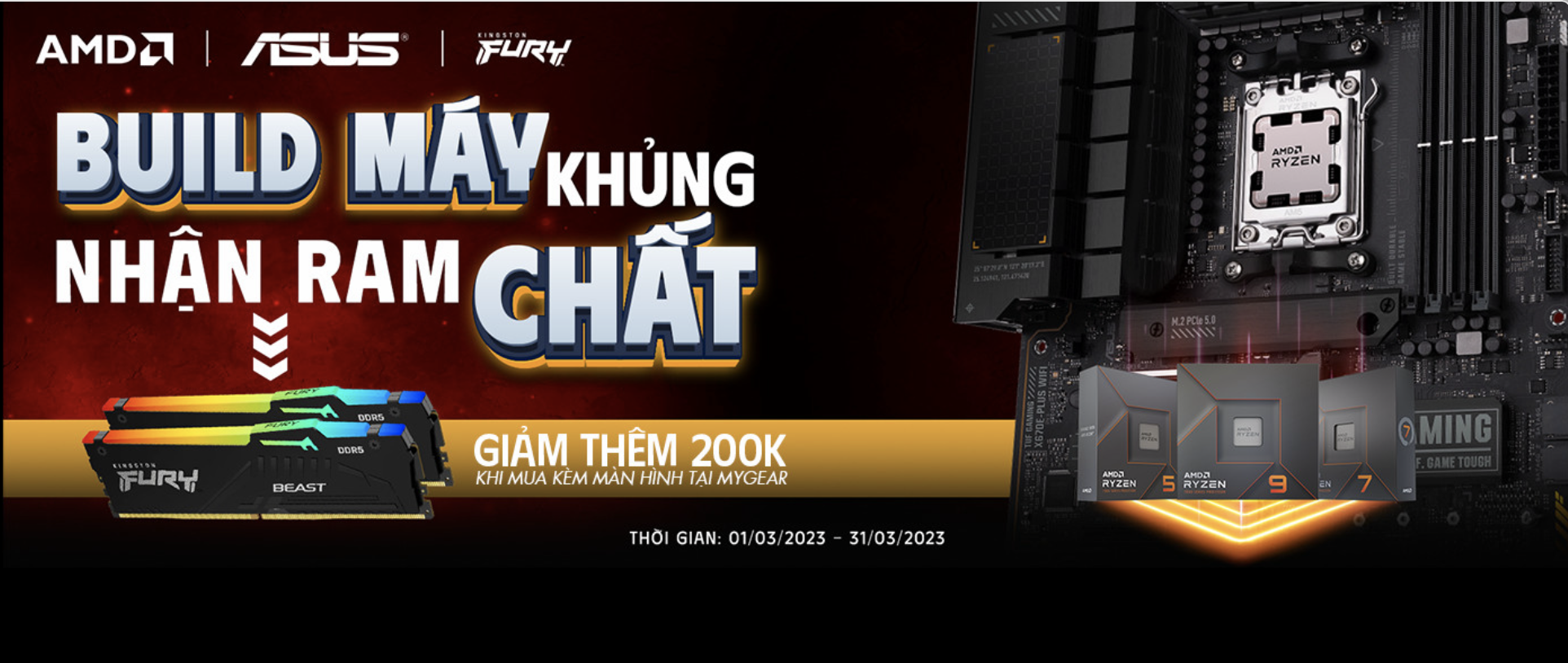 CTKM Build Máy Khủng, Nhận RAM Chất