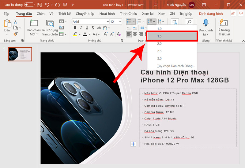 Hưỡng dẫn giãn dòng, giãn khoảng cách trong phần mềm PowerPoint cực kỳ đơn giản