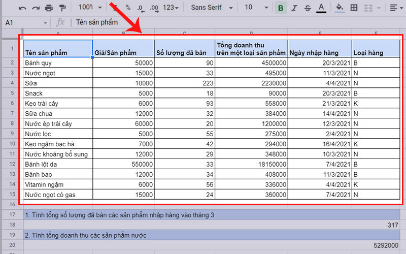 Hướng dẫn cách kết hợp hàm SUM và hàm FILTER trong Google Sheet chi tiết, đơn giản nhất