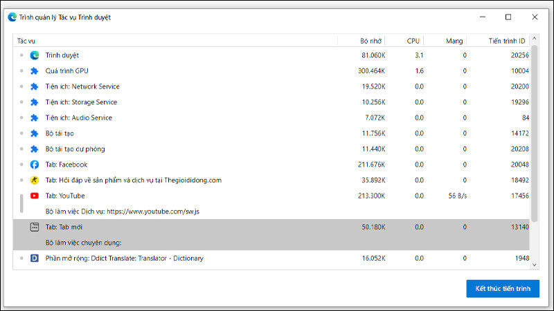 Hướng dẫn cách khắc phục trình duyệt Microsoft Edge ngốn nhiều RAM trên Windows 10