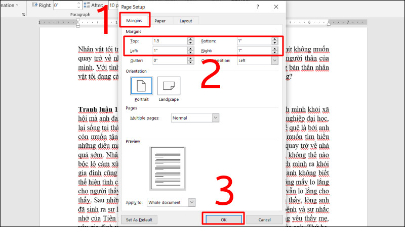 Hướng dẫn căn lề chuẩn từng khổ giấy trong Microsft Word 2010, 2013, 2016, 2019, 365