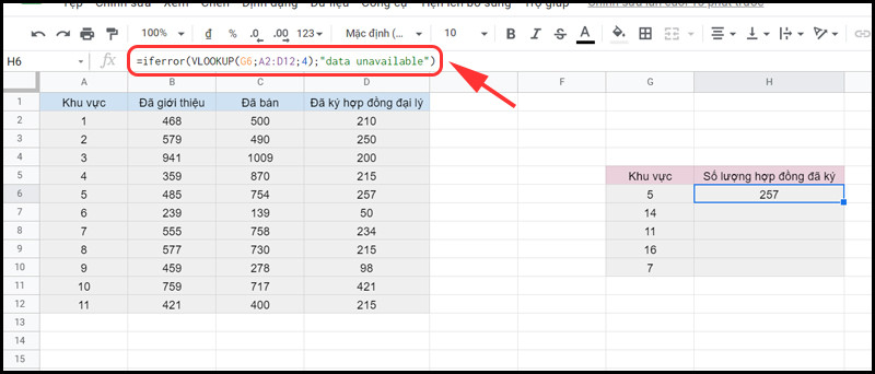 Hứng dẫn cách kết hợp hàm VLOOKUP và IFERROR trong Google Sheet dễ dàng, hiệu quả