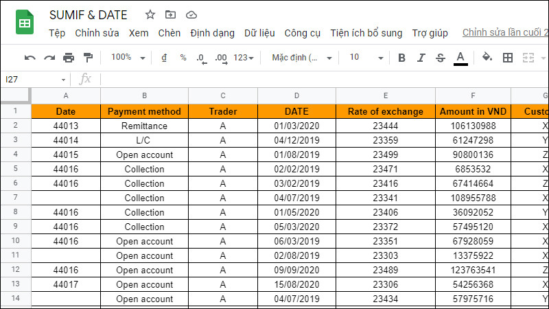  Hướng dẫn cách kết hợp hàm SUMIF với DATE trong Google Sheet chi tiết vô cùng nhanh chóng