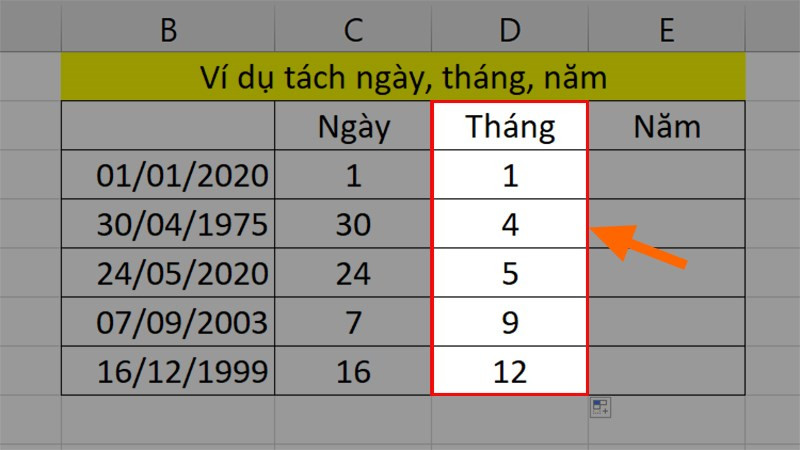 Hướng dẫn tách cột ngày, tháng, năm làm 3 cột khác nhau trên Microsoft Excel chi tiết