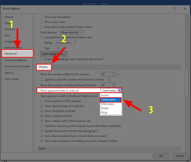 Hướng dẫn đổi đơn vị inch sang cm trong Microsoft Word cho mọi phiên bản