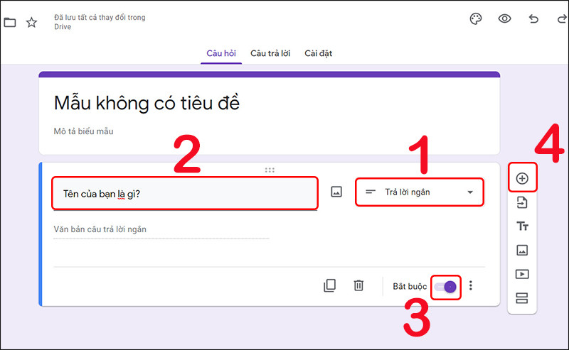 Hướng dẫn tạo bài kiểm tra, câu hỏi trắc nghiệm trên Google Biểu mẫu (Google Forms)