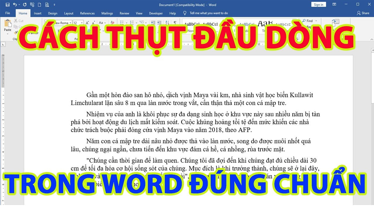 Chỉ dẫn 3 phương pháp thụt lề đầu dòng trong Word dễ dàng