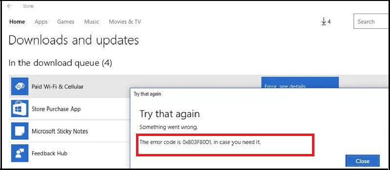 Hướng dẫn khắc phục lỗi 0x803f8001 trên Windows 10 đơn giản, hiệu quả