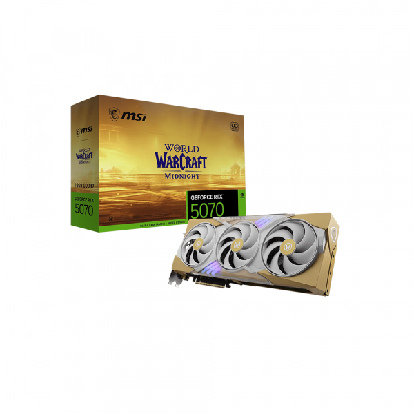 Card màn hình MSI GeForce RTX 5070 12G World of Warcraft MIDNIGHT LIGHT EDITION OC