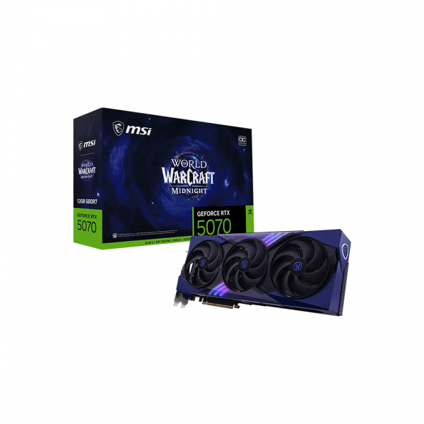 Card màn hình MSI GeForce RTX 5070 12G World of Warcraft MIDNIGHT VOID EDITION OC