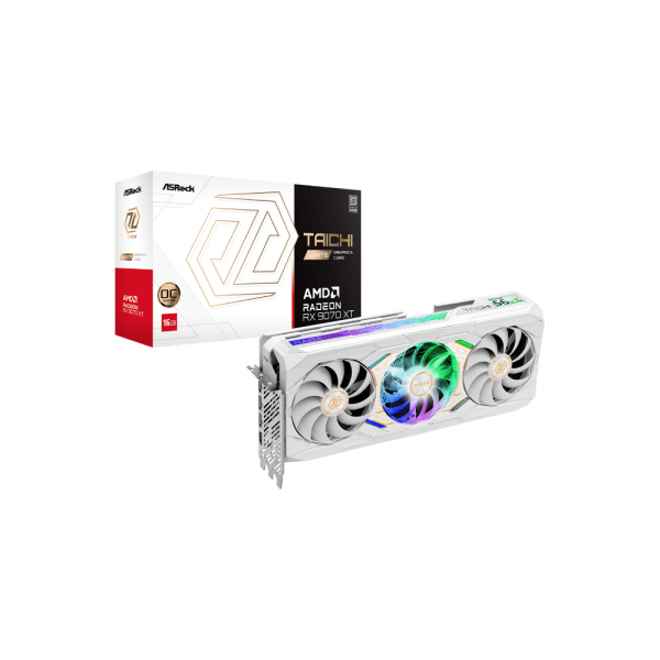 Card màn hình ASRock Radeon RX 9070 XT Taichi White 16GB GDDR6 OC Edition