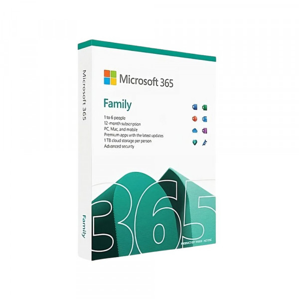 Phần mềm Microsoft Office 365 Family English APAC Subscr 1YR Medialess EP2-36878