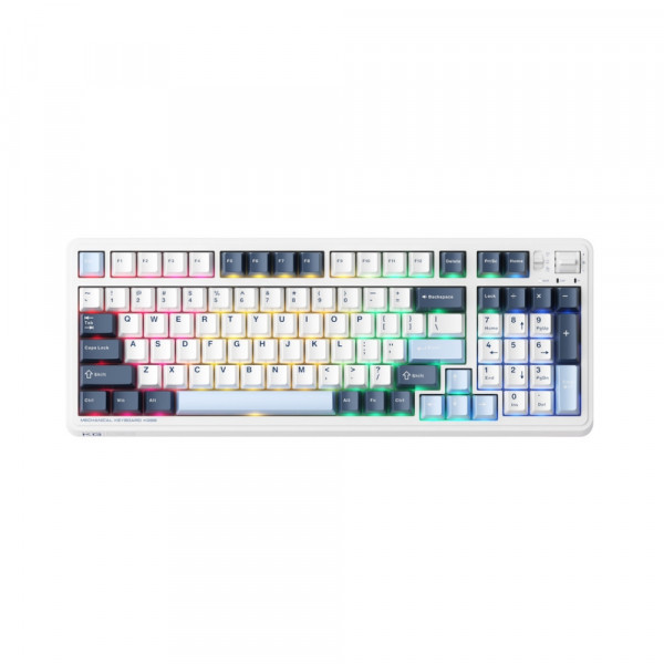 Bàn phím cơ Machenike KG98 White Blue Purple-Gold Switch