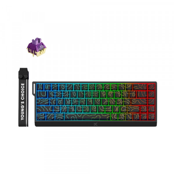 Bàn phím gaming Mchose Hall Effect Ace 68 Ice Black Topographic TTC Dragon Lord Magnetic Switch