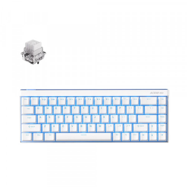 Bàn phím gaming Mchose Hall Effect Ace 68 Air Snow White Mount Tai Magnetic Switch