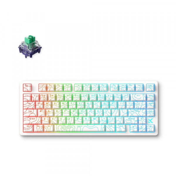 Bàn phím gaming Mchose Hall Effect Jet 75 White Topographic Kailh Magnetic God Switch